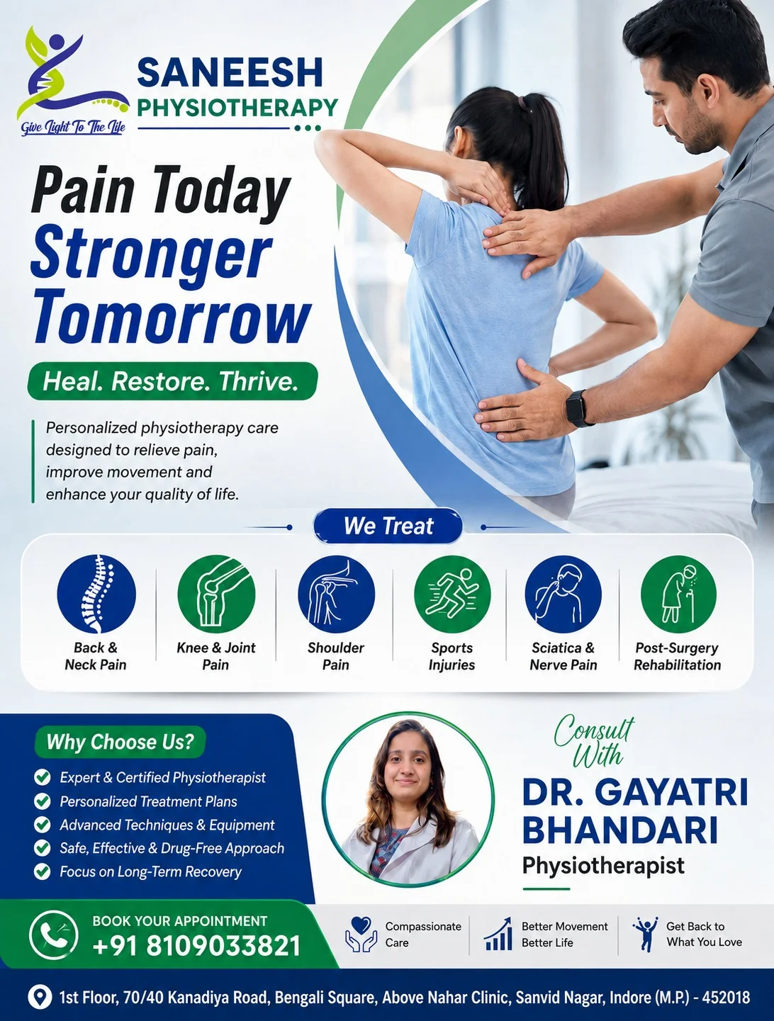 Physiotherapy in Indore for Pain Relief and Better Movement
